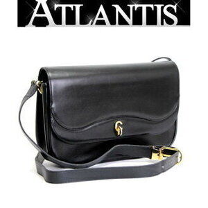 Christian Dior Shoulder Bag Clasp Black Leather